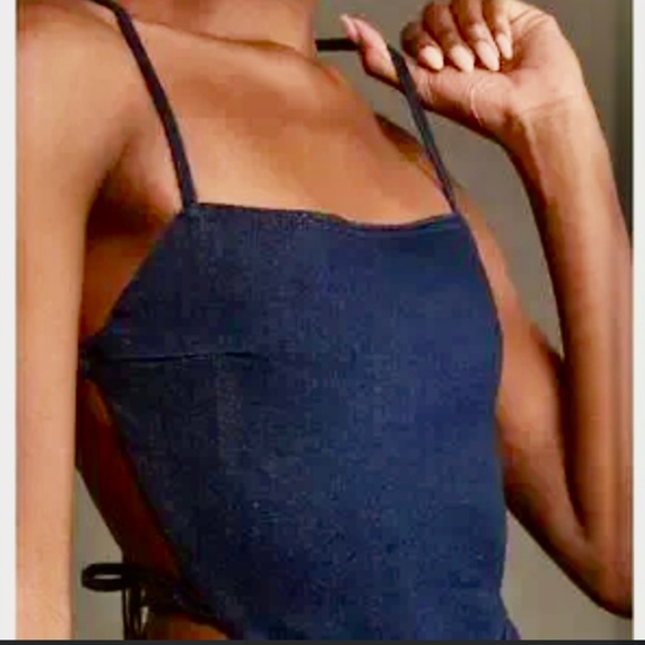 Brand New Pilcro Open-Back Denim Jumpsuit - Picture 4 of 13